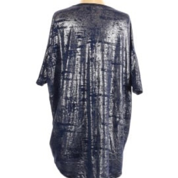 Metallic Lularoe Elegant Collection Irma Tunic Small Blue Metallic - Picture 2 of 6